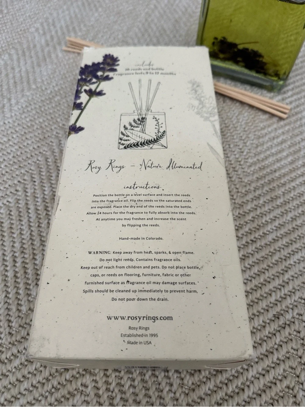 NEW Rosy Rings Roman Lavender Botanical Reed Diffuser 13 oz